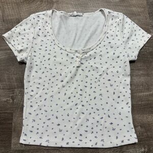 Sage & Stone Floral Print Short Sleeve Shirt Size Large